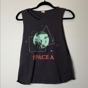 SPACE THEMED DISTRESSED TANK